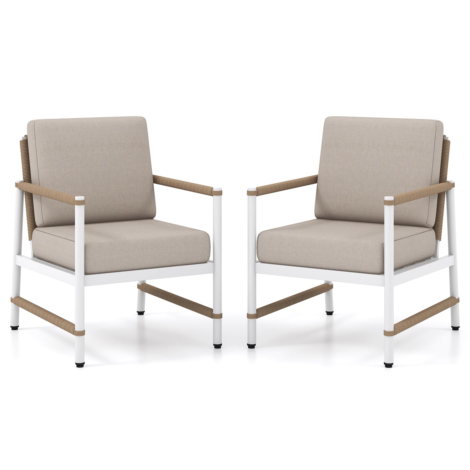 Tangkula 2 Packs Patio Aluminum Sofa for Balcony